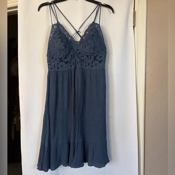 Victoria's Secret Dresses & Skirts - Victoria’s Secret PINK slate blue crochet lace dress size large